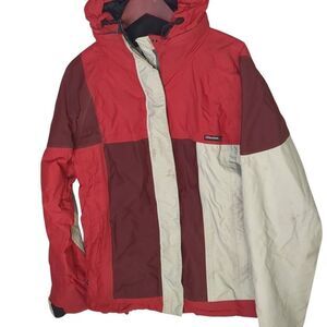 Volcom Nimbus Red Cream Colorblock Ski Snowboard Coat Riding M Medium